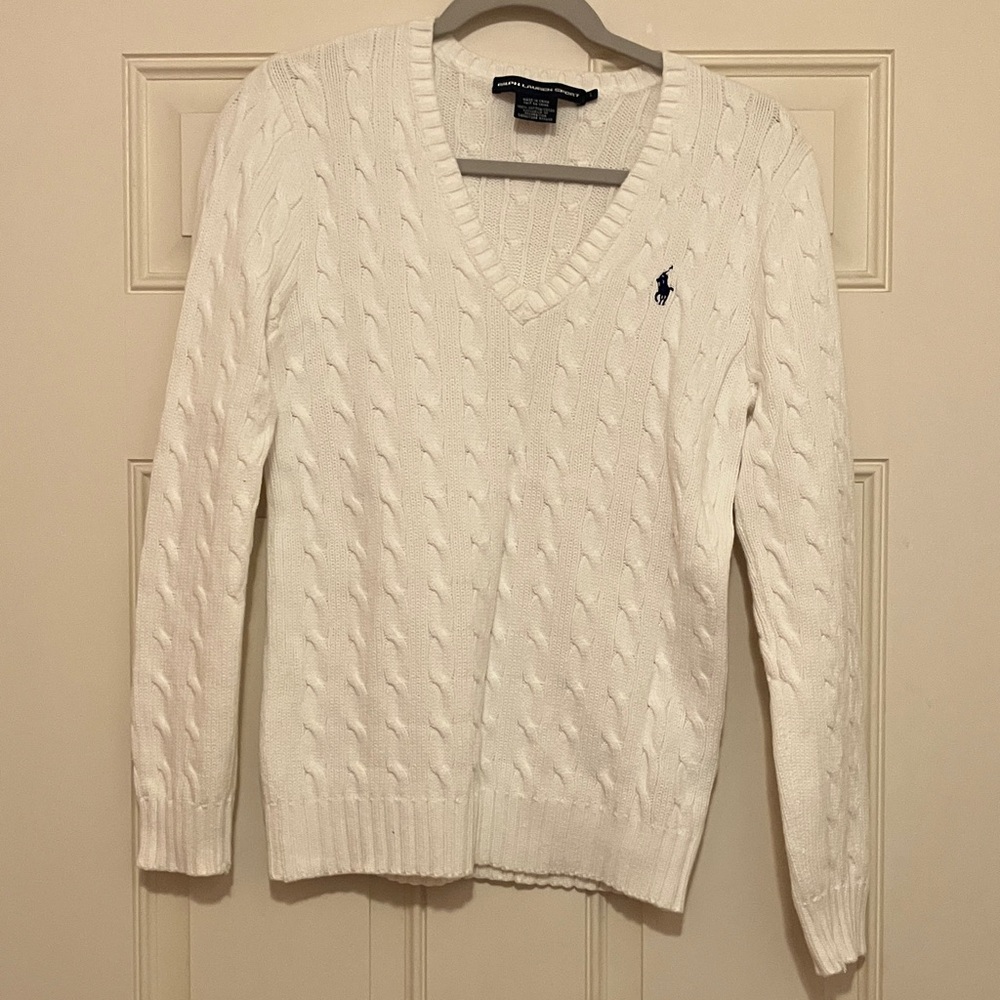 Ralph Lauren V-Neck Cable Knit Sweater